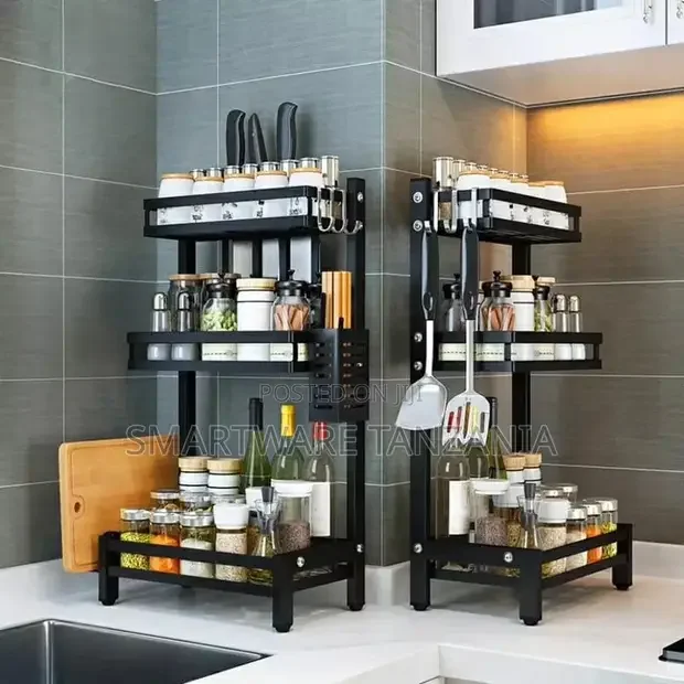 3 Layers Full Set Spice Storage Rack Kitchen - Buy in Dar es Salaam, Tanzania | Smartware
