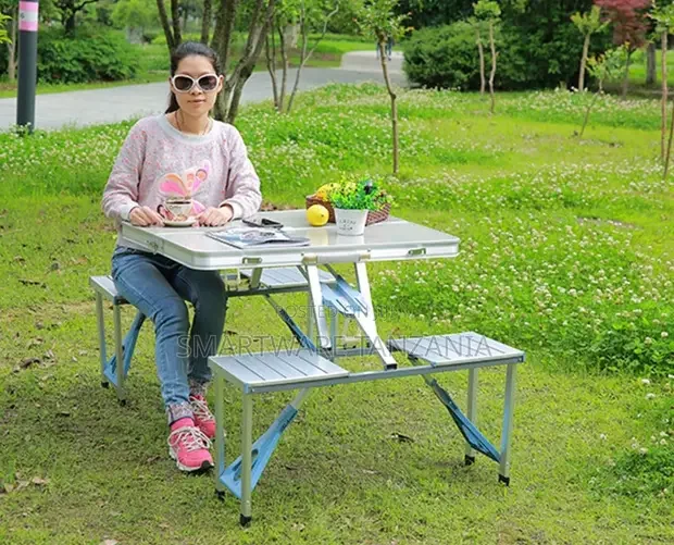 Outdoor Folding Aluminum Picnic Table with 4 Chairs - Buy in Dar es Salaam, Tanzania | Smartware