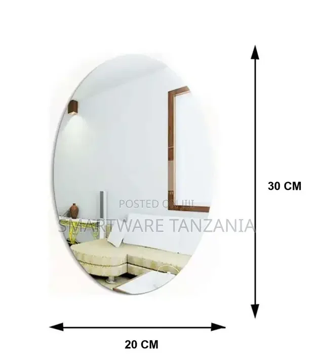 Oval Shape Adhesive Mirror Sticker Wall on Tiles Bathroom - Buy in Dar es Salaam, Tanzania | Smartware