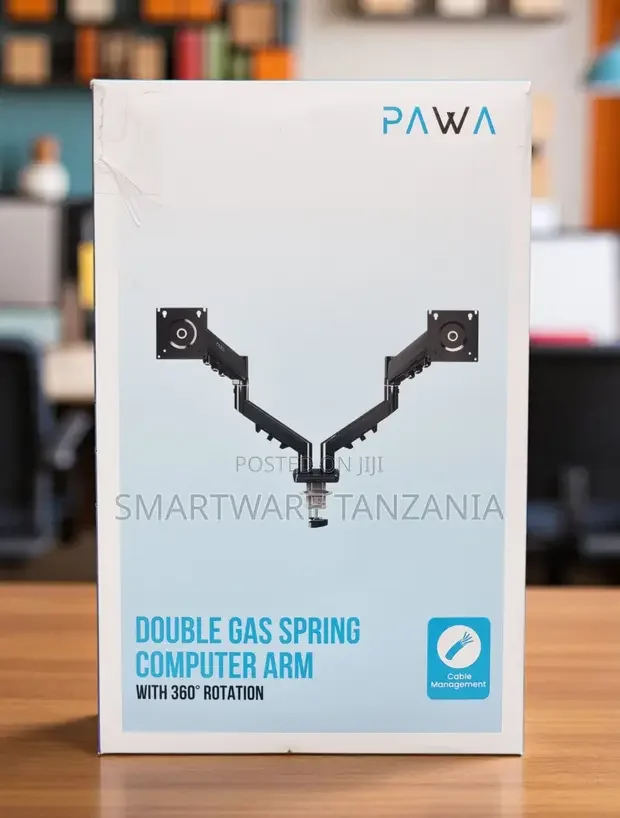 Pawa Double Gas Spring Monitor Arm Dual Screen 360 Rotation - Buy in Dar es Salaam, Tanzania | Smartware