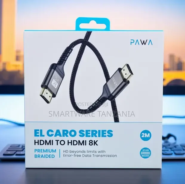 Pawa El Caro HDMI Cable 2m Braided Gold Plated UHD - Buy in Dar es Salaam, Tanzania | Smartware
