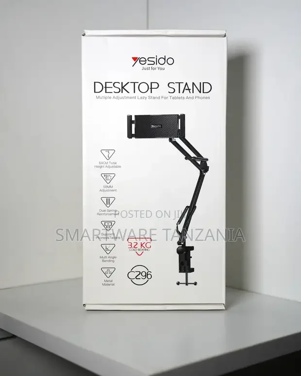 Phone Holder With Folding Arm, Universal Tablet Clamp