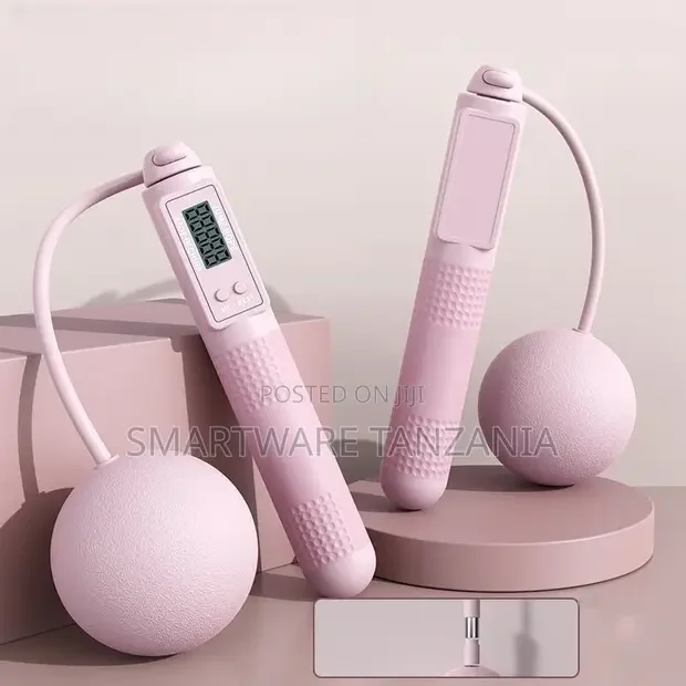 Pink LCD Jump Rope With Weighted Balls and Count Display - Buy in Dar es Salaam, Tanzania | Smartware