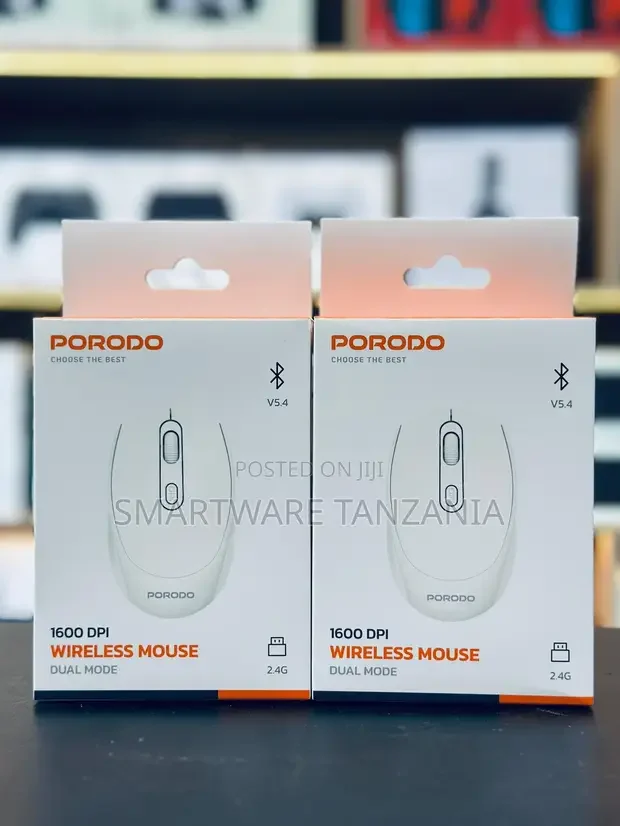 Porodo 1600 DPI Dual Mode White Wireless Mouse - Buy in Dar es Salaam, Tanzania | Smartware
