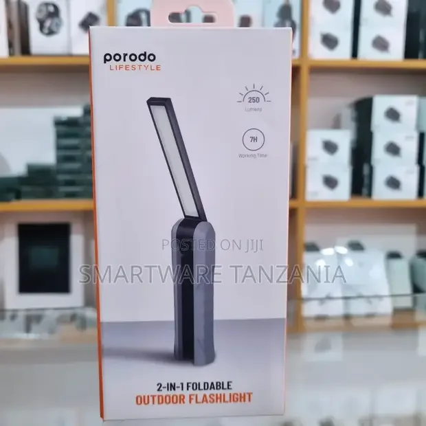 Porodo 2-in-1 Foldable Outdoor Flashlight 250 Lumens - Buy in Dar es Salaam, Tanzania | Smartware