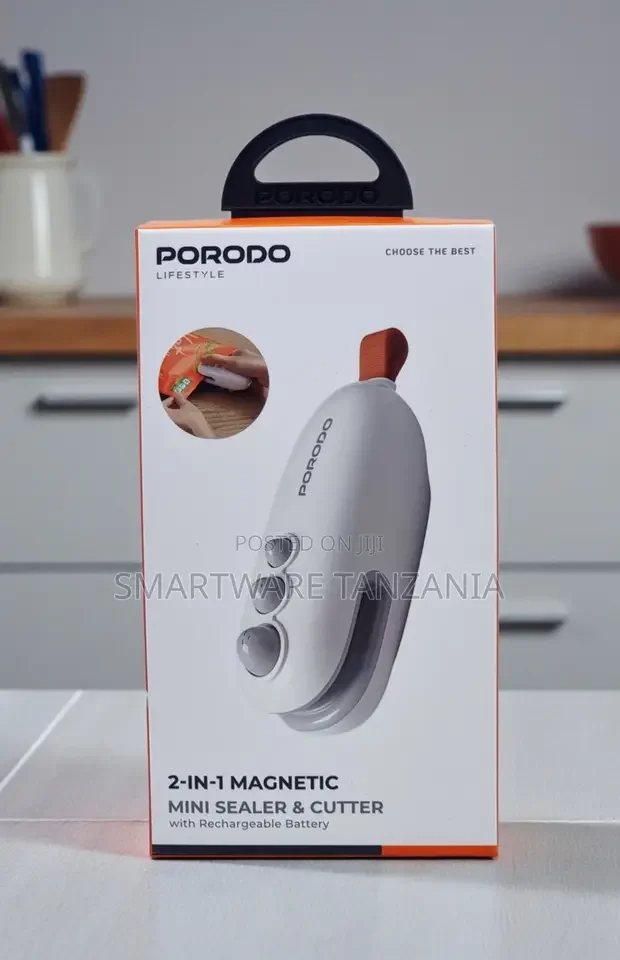 Porodo 2 in 1 Magnetic Mini Sealer and Cutter Rechargeable Battery
