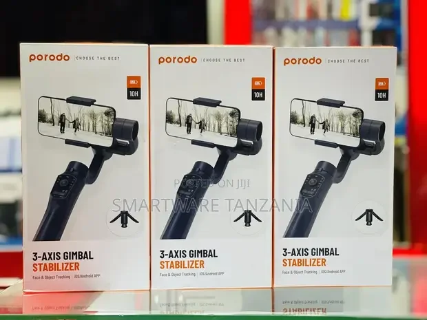 Porodo 3-Axis Gimbal Stabilizer with AI Tracking - Buy in Dar es Salaam, Tanzania | Smartware