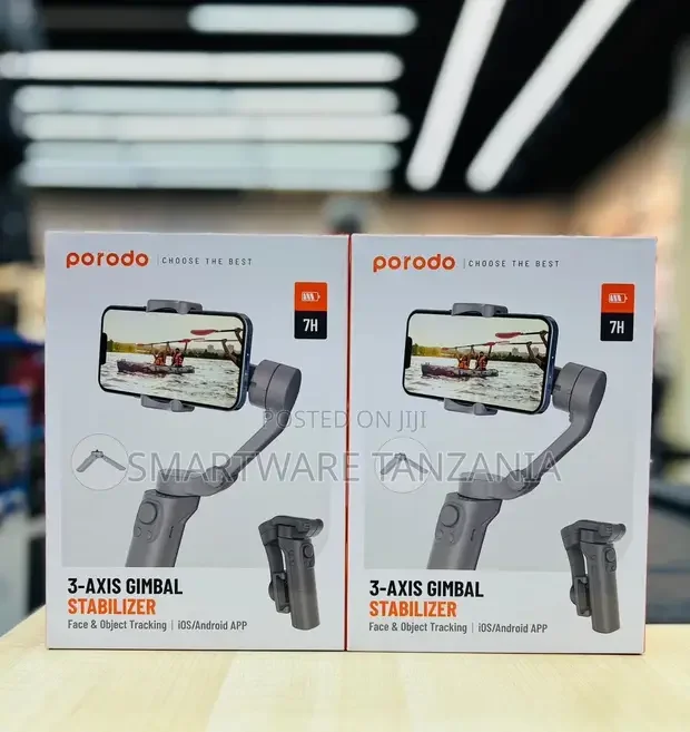 Porodo 3-Axis Gimbal Stabilizer with Advanced Face - Buy in Dar es Salaam, Tanzania | Smartware