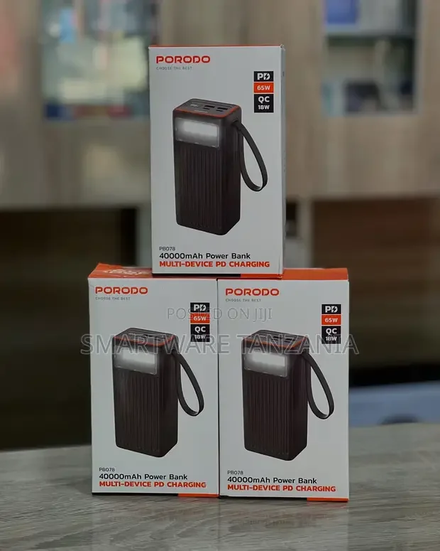 Porodo 40000mAh Power Bank PB078 - 65W PD Fast Charging Hub - Buy in Dar es Salaam, Tanzania | Smartware
