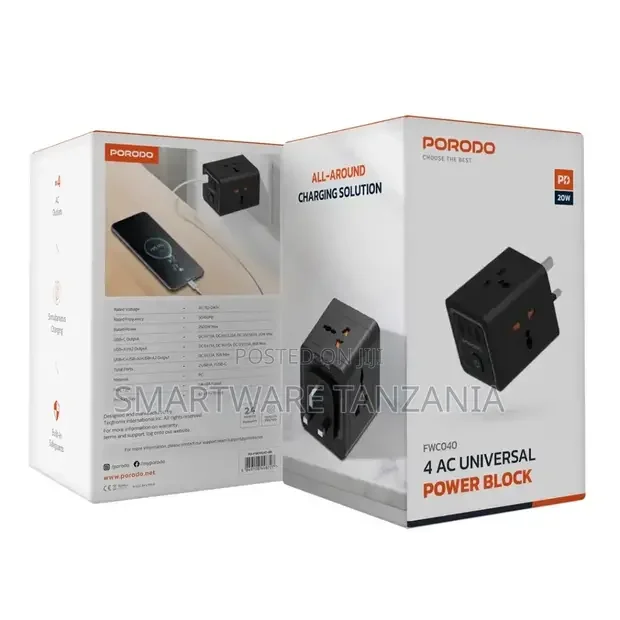 Porodo 4 AC Universal Power Block - Buy in Dar es Salaam, Tanzania | Smartware