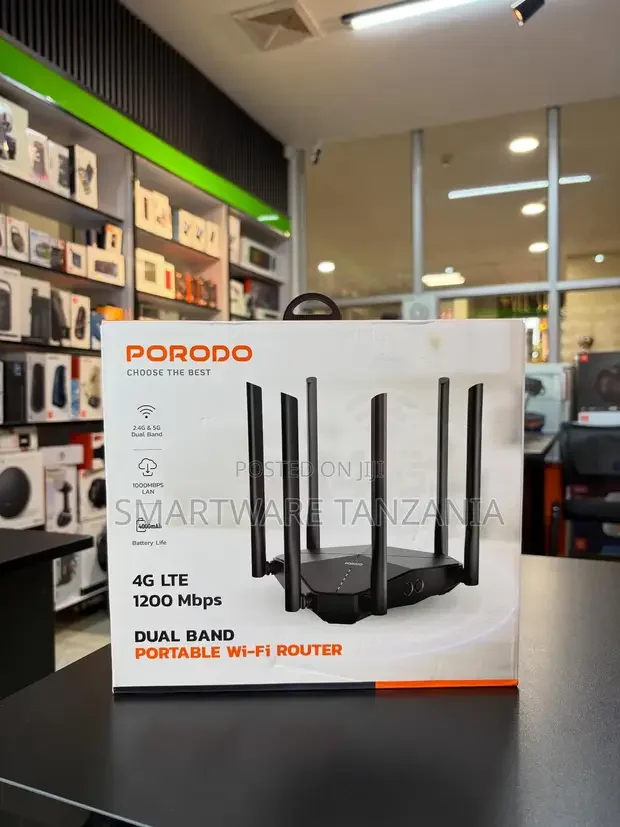 Porodo 4g Lte 1200 MBPS Dual Band Portable Wifi Router Battery