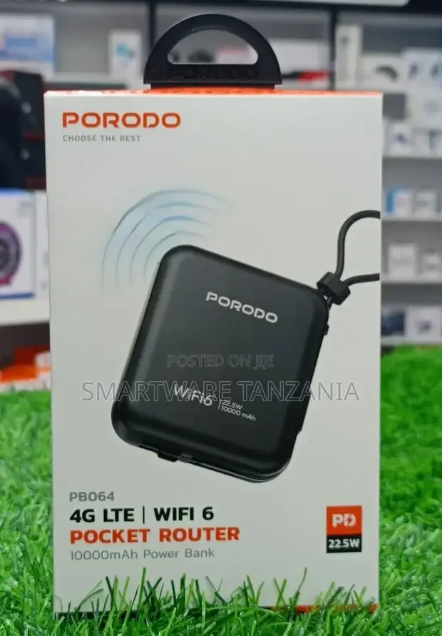Porodo 4g Lte Wifi 6 Pocket Router Pd22.5w Pd-pbfch064-bk