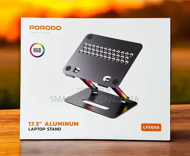 Porodo Adjustable Foldable Laptop Stand, 14 To 17.3 Devices