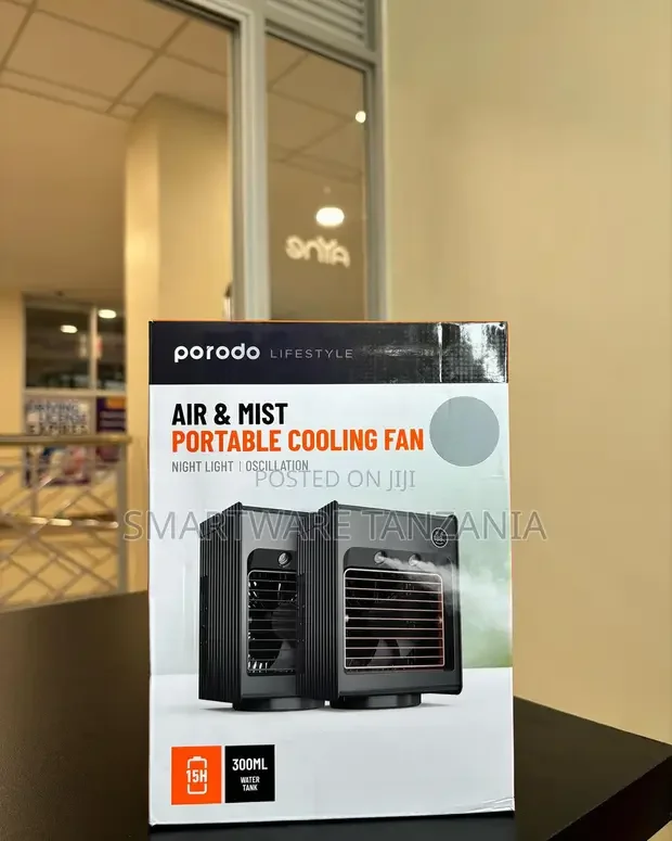 Porodo Air Mist Portable Cooling Fan With Night Light - Buy in Dar es Salaam, Tanzania | Smartware