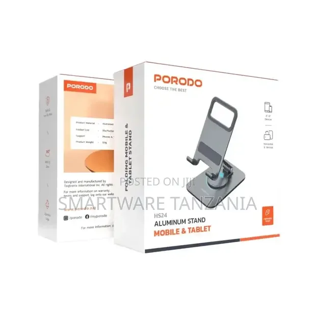 Porodo Aluminum Stand Mobile Tablet - Gray - Buy in Dar es Salaam, Tanzania | Smartware