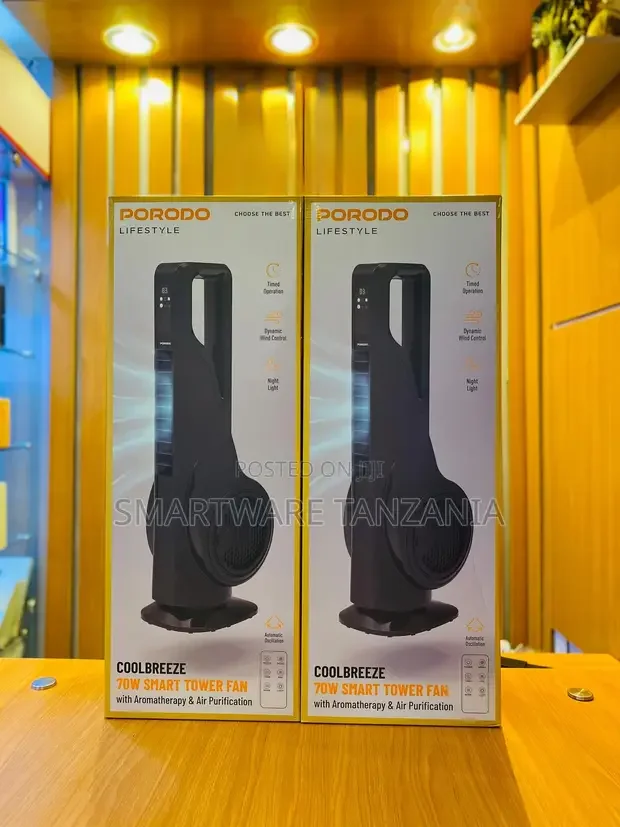 Porodo Coolbreeze 70W Smart Tower Fan - Buy in Dar es Salaam, Tanzania | Smartware