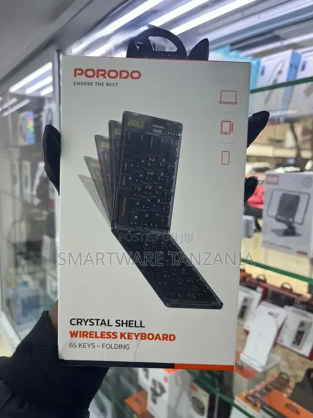 Porodo Crystal Shell Wireless Keyboard - 65 Keys Folding Design - Buy in Dar es Salaam, Tanzania | Smartware