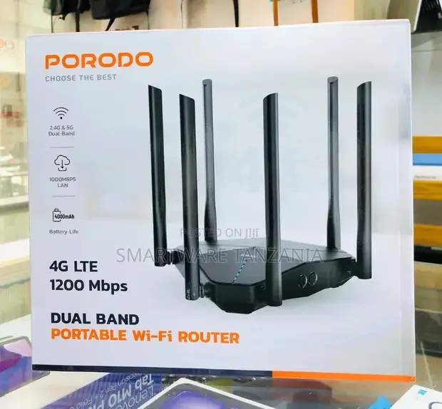 Porodo Dual-Band Wi-Fi 4G LTE Router 1200Mbps - Buy in Dar es Salaam, Tanzania | Smartware