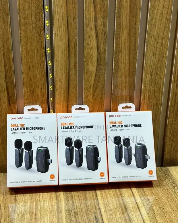Porodo Dual Mic Lavalier Microphone Podcast Kit - Buy in Dar es Salaam, Tanzania | Smartware