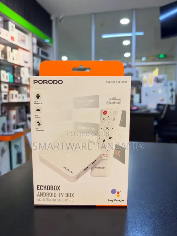 Porodo Echobox Android TV Box Ultra HD Streaming - Buy in Dar es Salaam, Tanzania | Smartware