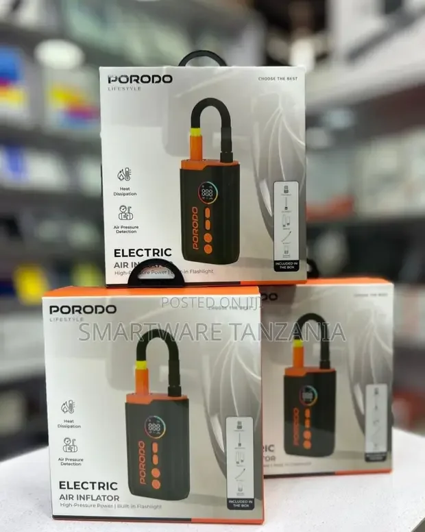Porodo Electric Air Inflator High Pressure - Buy in Dar es Salaam, Tanzania | Smartware