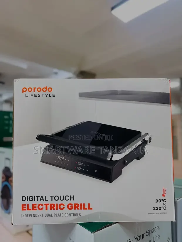 Porodo Electric Grill With Digital Touch Controls - Buy in Dar es Salaam, Tanzania | Smartware