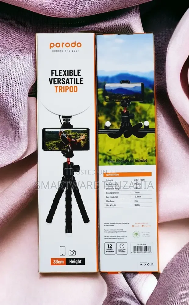 Porodo Flexible Tripod High-density Foam 360° Panoramic Head - Buy in Dar es Salaam, Tanzania | Smartware
