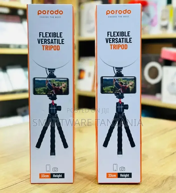 Porodo Flexible Versatile Tripod, 360° Panoramic Head - Buy in Dar es Salaam, Tanzania | Smartware
