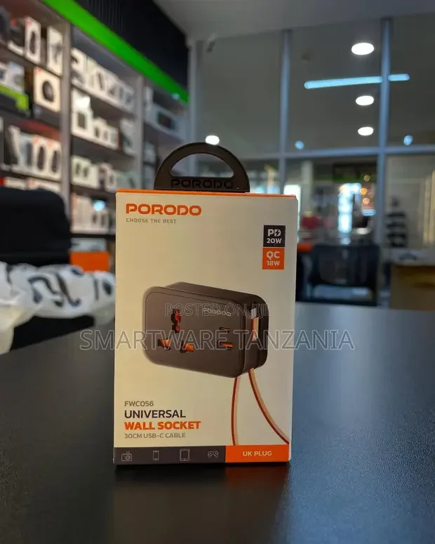 Porodo Fwc056 Universal Wall Socket Pd 20W Qc 18W - Buy in Dar es Salaam, Tanzania | Smartware