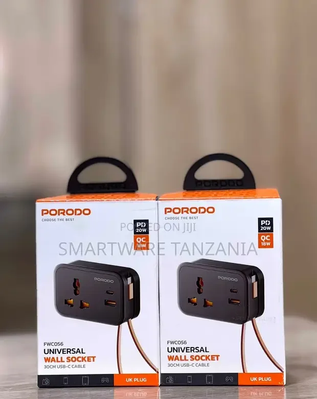 Porodo Fwc056 Universal Wall Socket Pd 20W Qc 18W - Buy in Dar es Salaam, Tanzania | Smartware