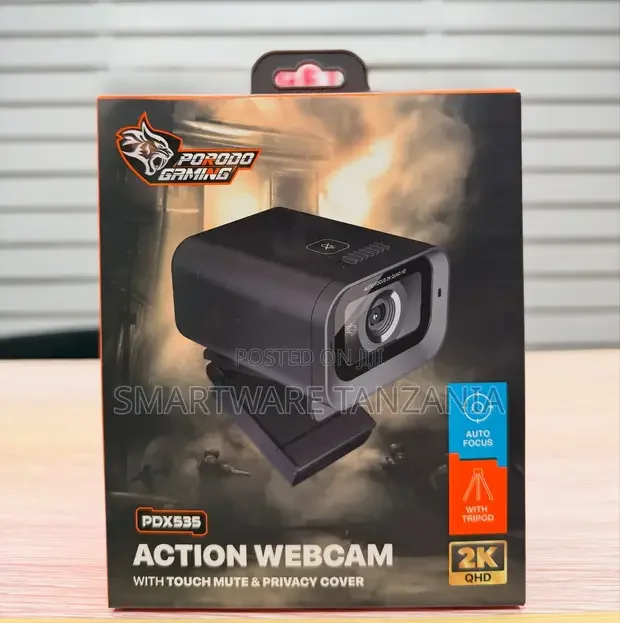 Porodo Gaming Action Webcam Pdxs35 - Qhd With Tripod