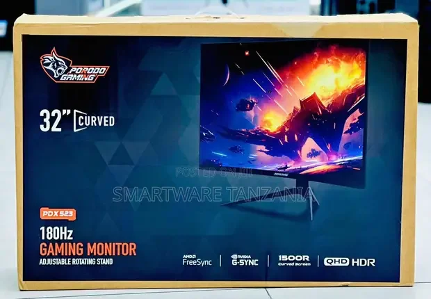 Porodo Gaming Curved Monitor 32 - 180hz QHD G-Sync Compatible - Buy in Dar es Salaam, Tanzania | Smartware