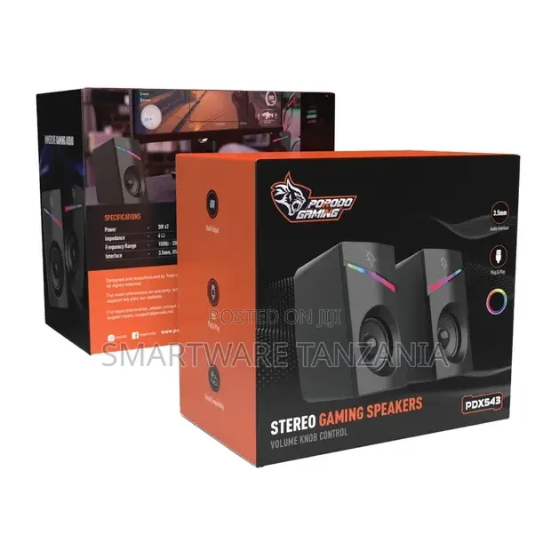 Porodo Gaming Stereo Speakers with Volume Knob Control - Buy in Dar es Salaam, Tanzania | Smartware