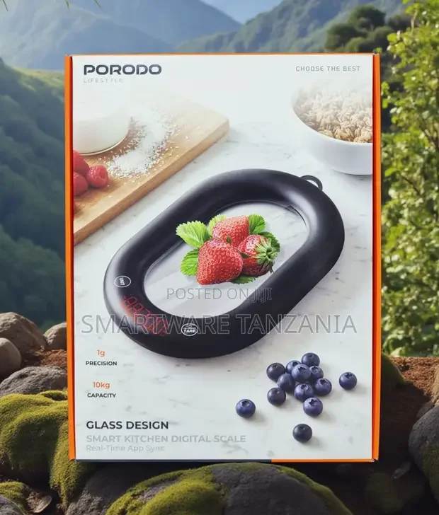 Porodo Glass Design Smart Kitchen Digital Scale 10kg - Buy in Dar es Salaam, Tanzania | Smartware
