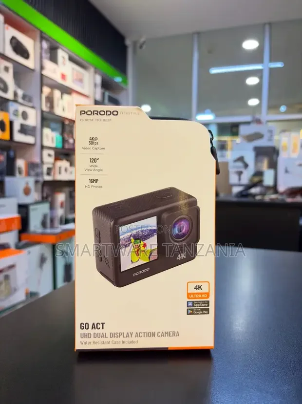 Porodo Go Act UHD Dual Display Action Camera - Buy in Dar es Salaam, Tanzania | Smartware