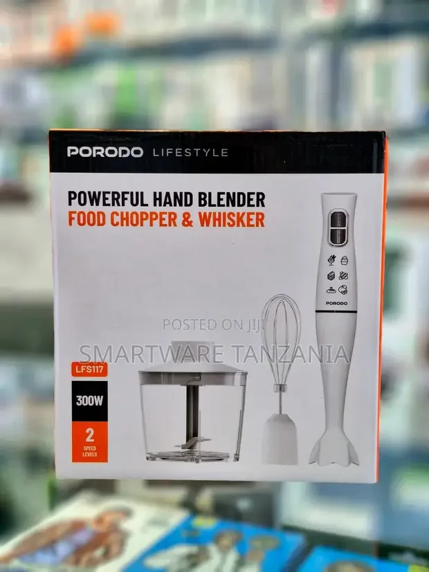 Porodo Hand Blender - 300w 2 Speed Food Chopper Whisker Set - Buy in Dar es Salaam, Tanzania | Smartware