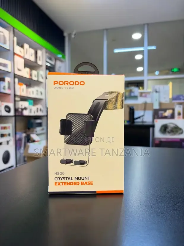 Porodo HS06 Crystal Mount Extended Base Car Phone Holder - Buy in Dar es Salaam, Tanzania | Smartware
