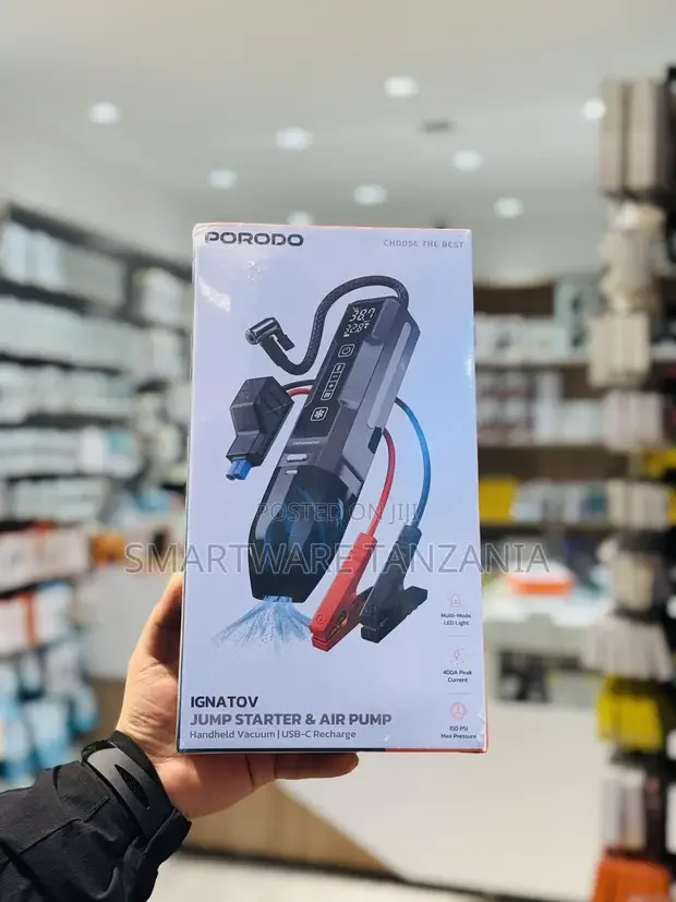 Porodo Ignatov Jump Starter Air Pump 400a 150 Psi - Buy in Dar es Salaam, Tanzania | Smartware