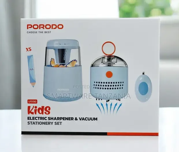 Porodo Kids Electric Sharpener Lfs130 - Vacuum, 5 Pencils, Blue - Buy in Dar es Salaam, Tanzania | Smartware