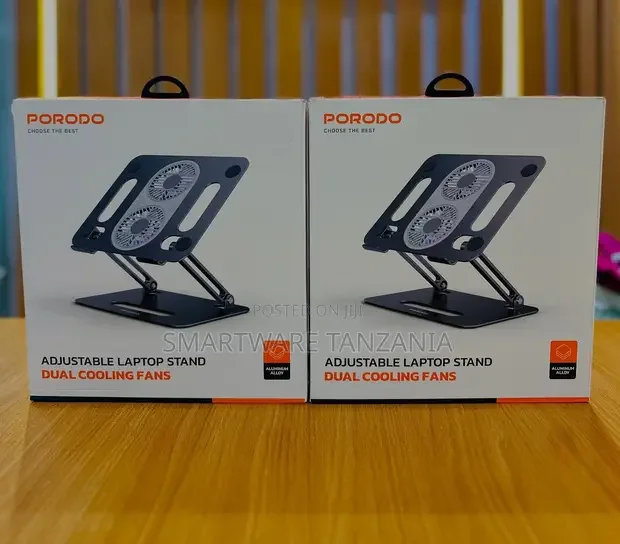 Porodo Laptop Stand Ergonomic Adjustable Aluminum Cooling Fan - Buy in Dar es Salaam, Tanzania | Smartware