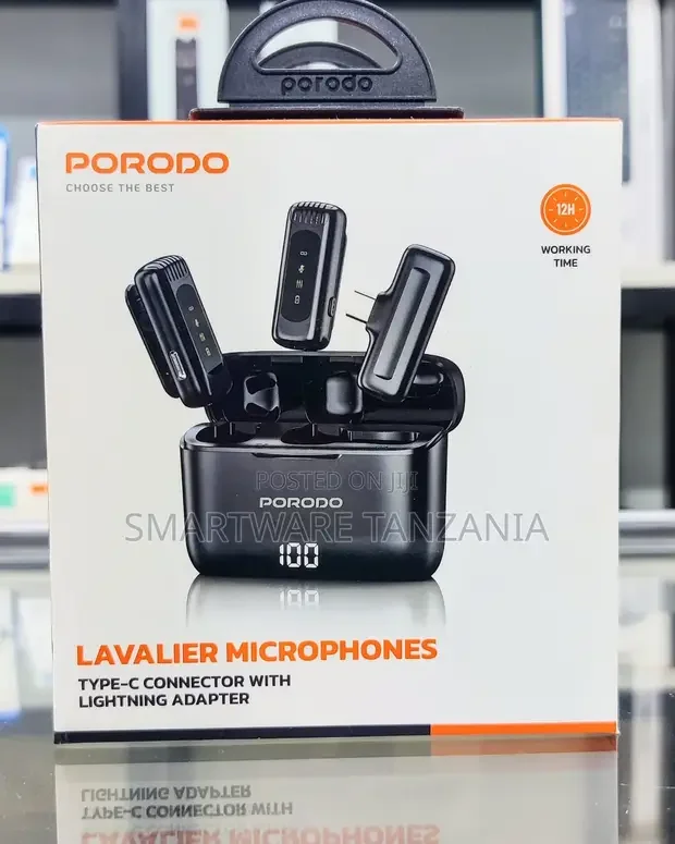 Porodo Lavalier Microphones With Type-C Lightning Adapter - Buy in Dar es Salaam, Tanzania | Smartware