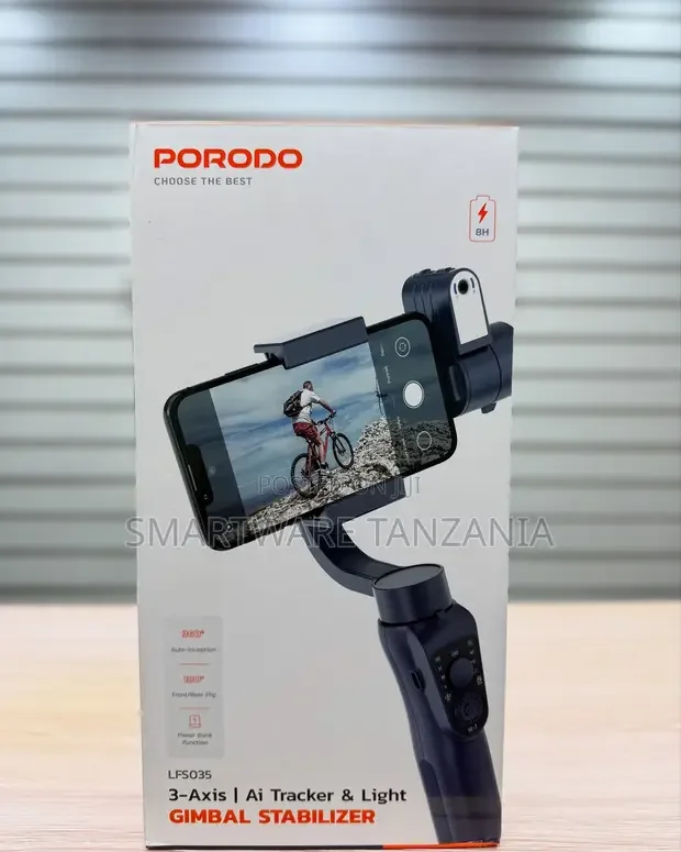 Porodo LFS035 Gimbal Stabilizer - AI Tracker with LED Light - Buy in Dar es Salaam, Tanzania | Smartware