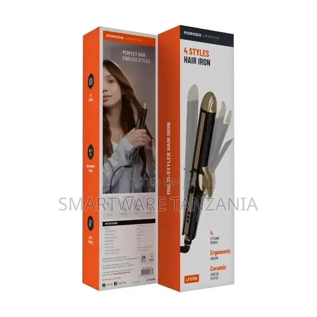 Porodo Lifestyle 4 Style Hair Iron - Black - Buy in Dar es Salaam, Tanzania | Smartware