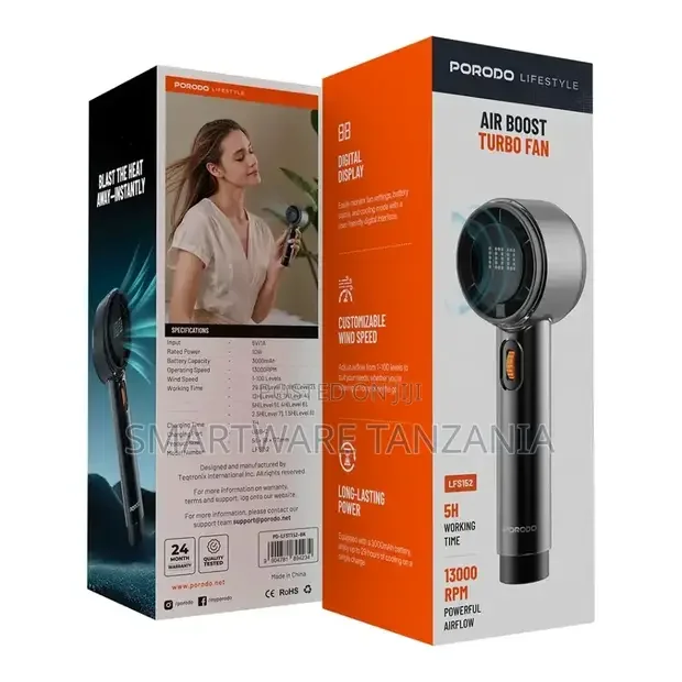 Porodo Lifestyle Air Boost Turbo Fan - Buy in Dar es Salaam, Tanzania | Smartware