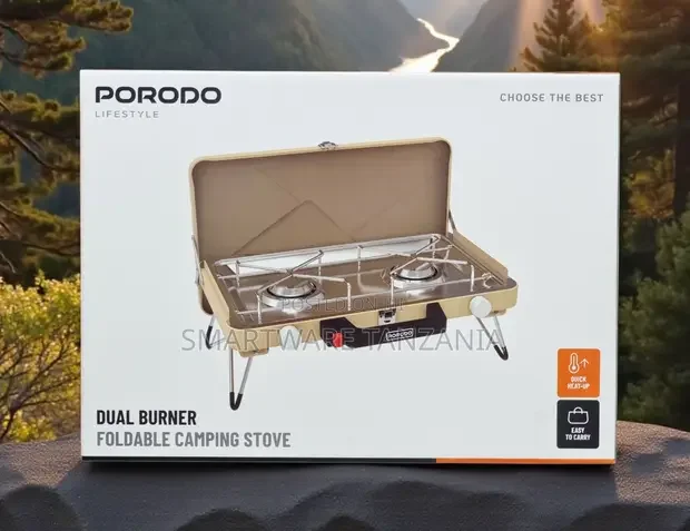 Porodo Lifestyle Dual Burner Foldable Camping Stove - Buy in Dar es Salaam, Tanzania | Smartware
