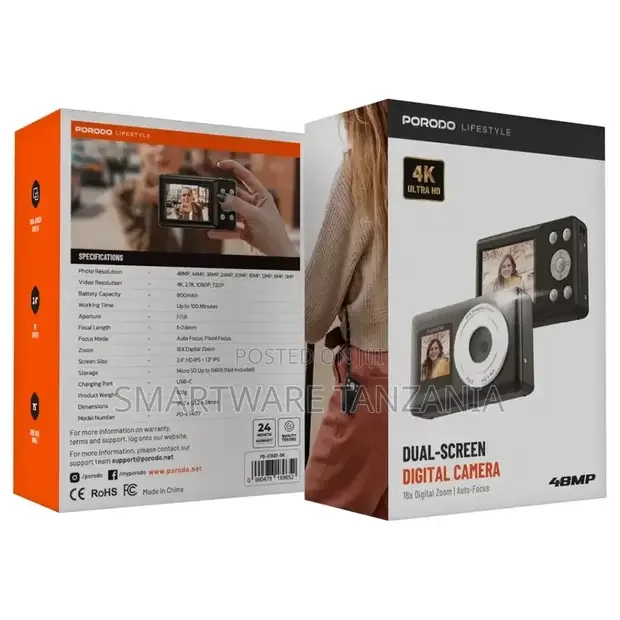 Porodo Lifestyle Dual-screen Digital Camera - Buy in Dar es Salaam, Tanzania | Smartware