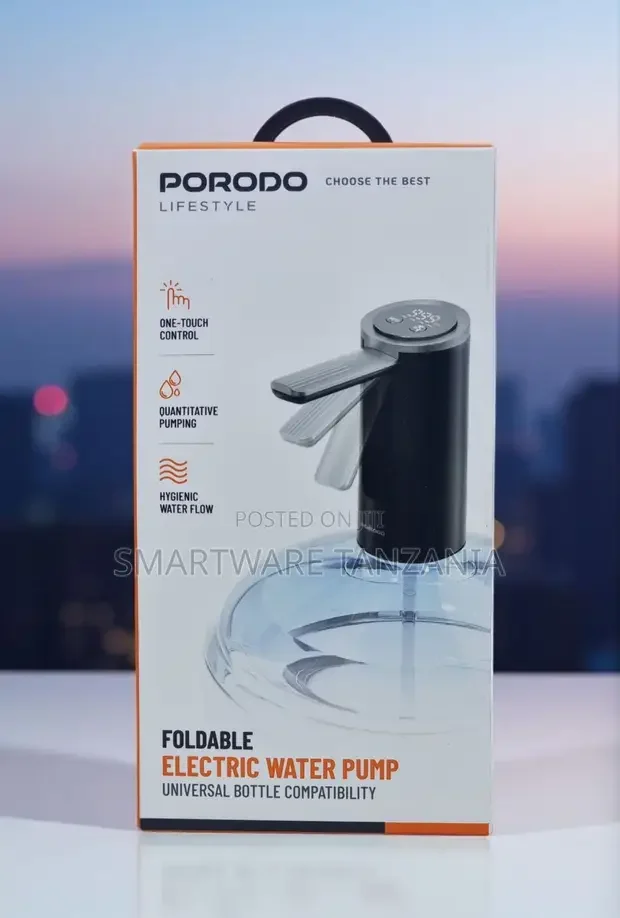 Porodo Lifestyle Foldable Electric Water Pump 1200mah Battery Capacity