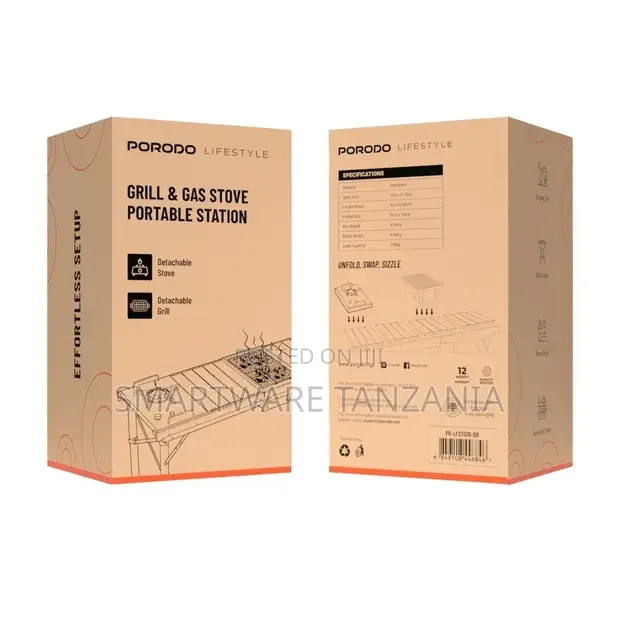 Porodo Lifestyle Grill Gas Stove Portable Station - Buy in Dar es Salaam, Tanzania | Smartware