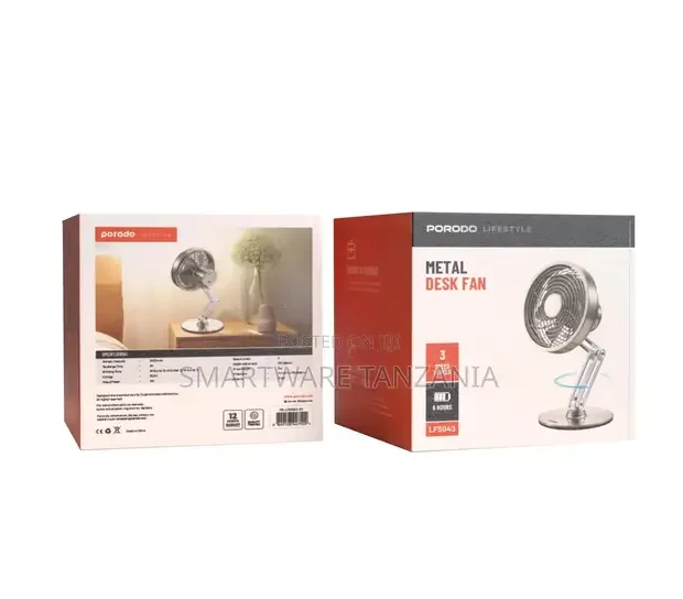 Porodo Lifestyle Metal Desk Fan - Gray - Buy in Dar es Salaam, Tanzania | Smartware