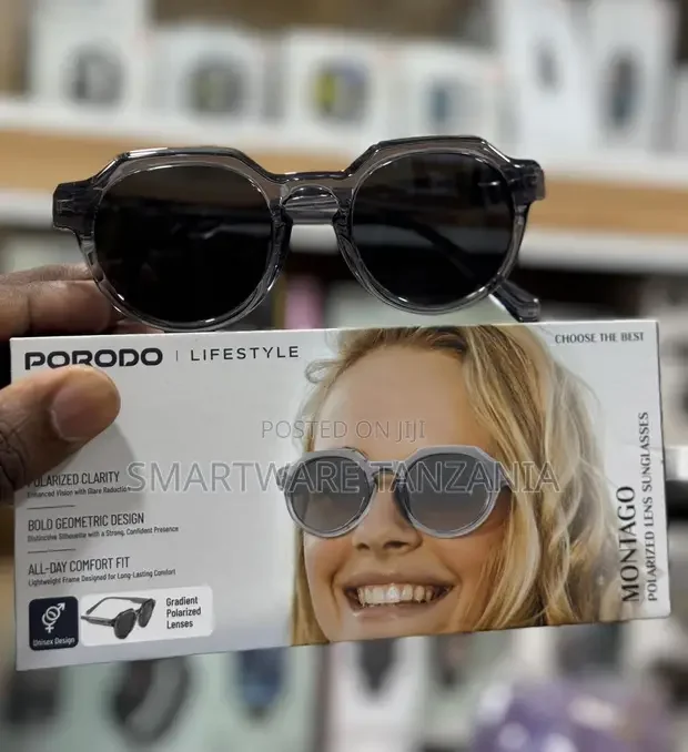 Porodo Lifestyle Montago Bold Geometric Polarized Sunglasses Gray - Buy in Dar es Salaam, Tanzania | Smartware